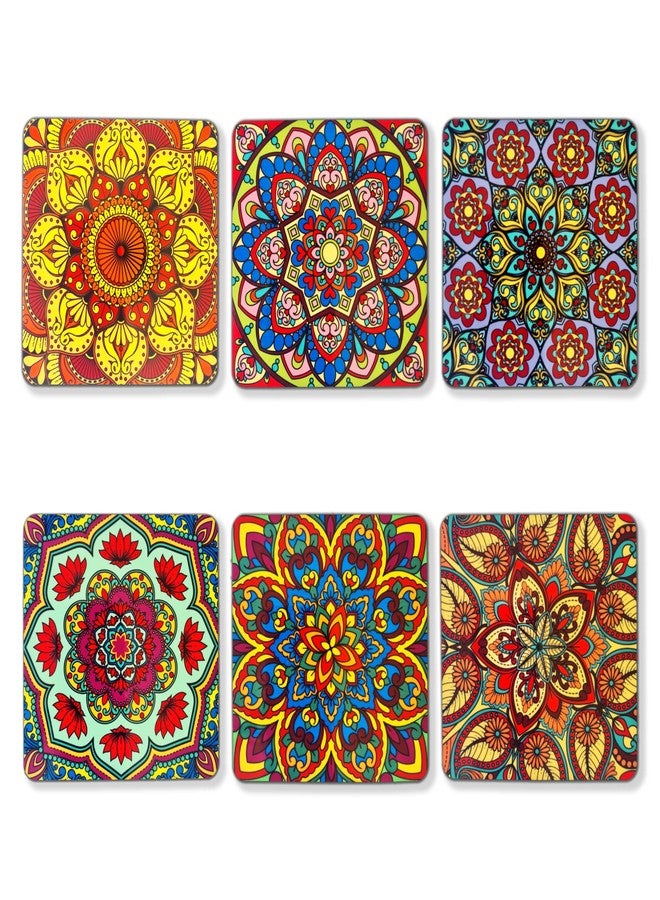 Ambiyaa Set of 6 Mandala 4 Inch Coasters with Holder | Unique Handmade Designs | Square with Holder | 10x10 cm - Image 3